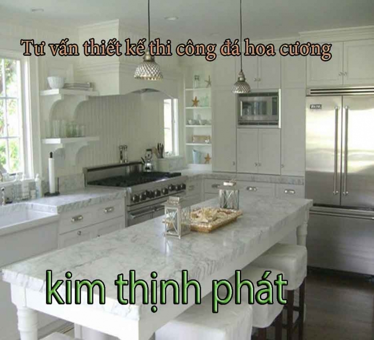 Bếp đá hoa cương trắng Bếp đá hoa cương trắng